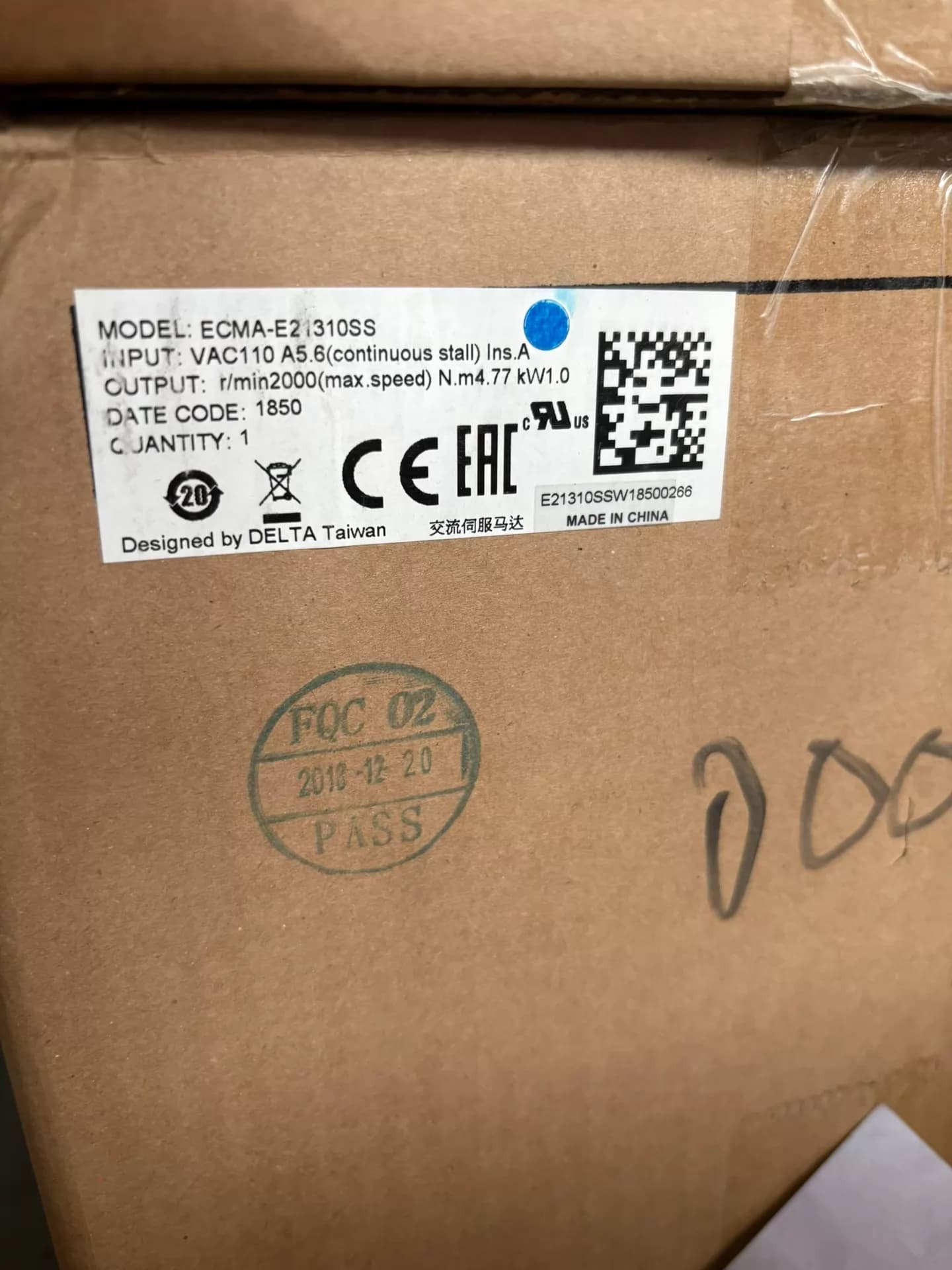 100% чисто нов оригинален и оригинален Delta ECMA-E21310SS Честотни преобразуватели Задвижващ серво мотор