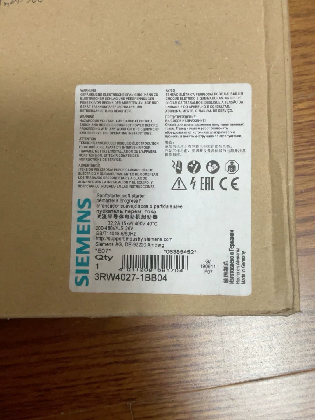 Чисто нов, оригинален, фабричен директен софтуерен стартер Siemens 3RW4027-1BB04 Soft Starter SIRIUS SOFT STARTER