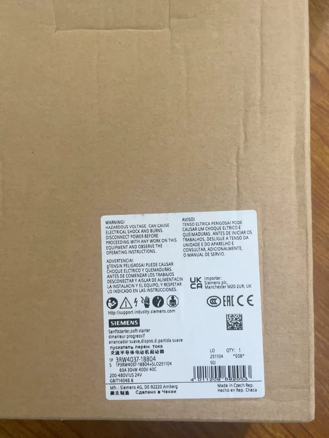 Чисто нов, оригинален, фабричен директен софтуерен стартер Siemens 3RW4037-1BB04 Soft Starter SIRIUS SOFT STARTER