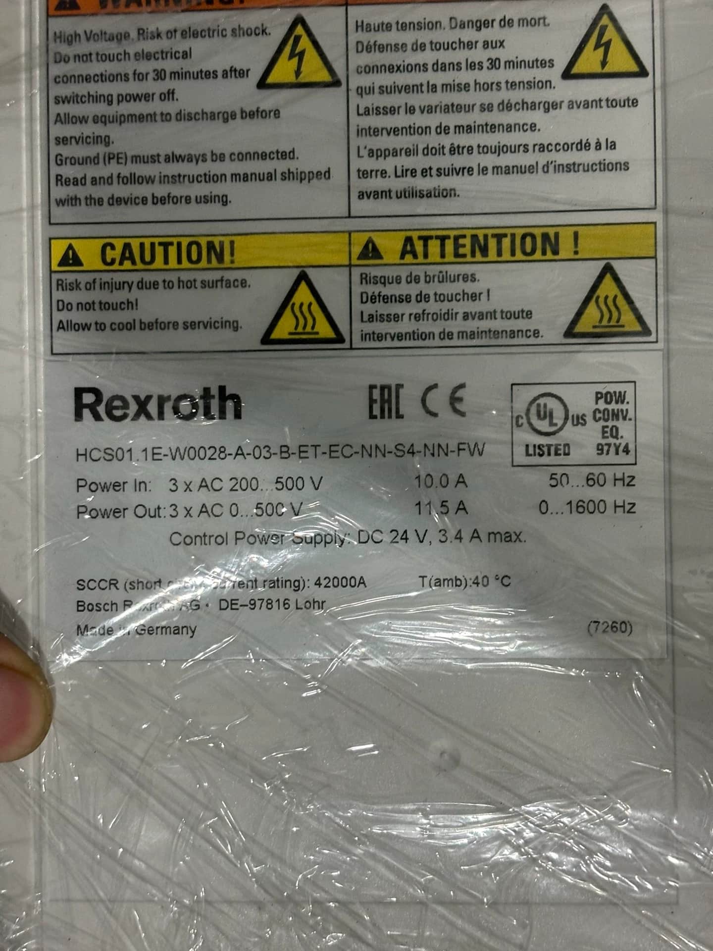Чисто ново оригинално серво задвижване Bosch Rexroth HCS01.1E-W0028-A-03-B-ET-EC-NN-S4-NN-FW Серво мотор Бърза доставка